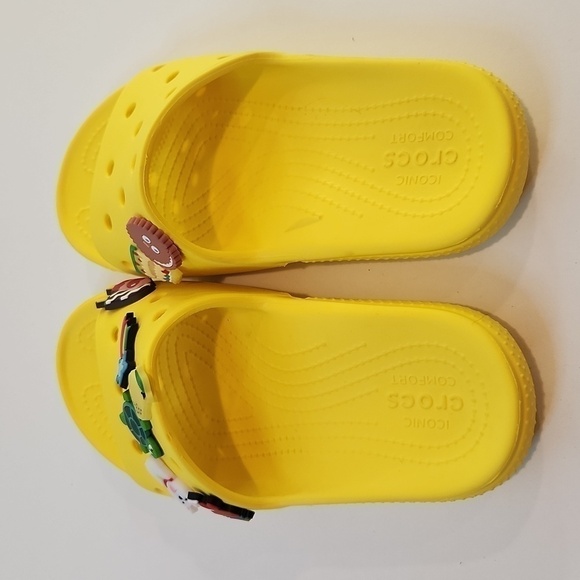 Crocs Classic Slide Sandals 206121 Yellow Slip On Unisex Men's Sz 4 Women's Sz 6 - Picture 5 of 15